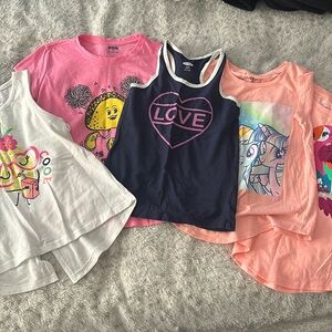 Bundle of five T-shirts both tank top and short sleeve